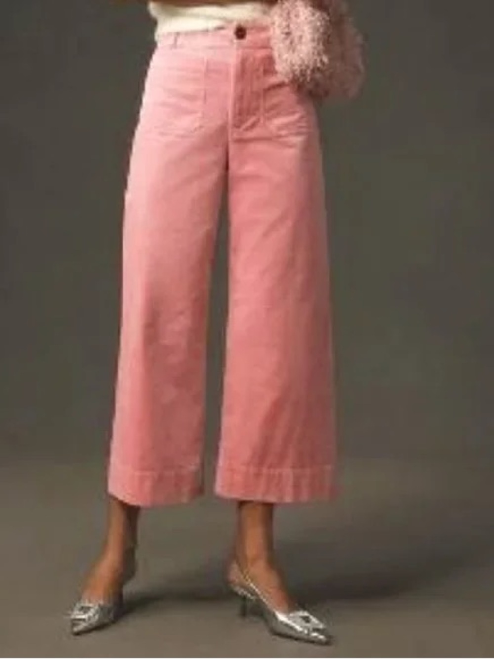 Anthropologie  Maeve Colette Blush Pink Wide-Leg Corduroy Pants - Picture 3 of 9